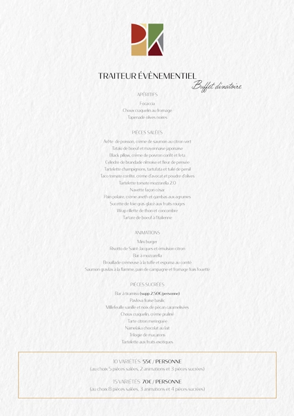 Menu en livraison sur fond blanc
